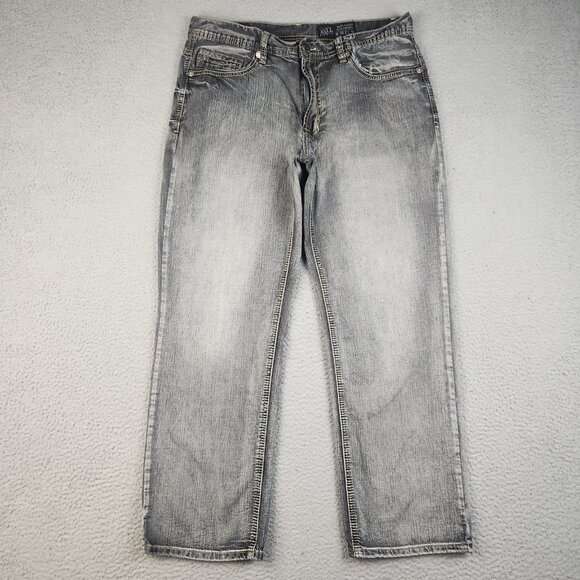 Axel Other - Axel Jeans Mens 36x32 Relaxed Straight Leg Denim Faded Black Baggy Denim Pants